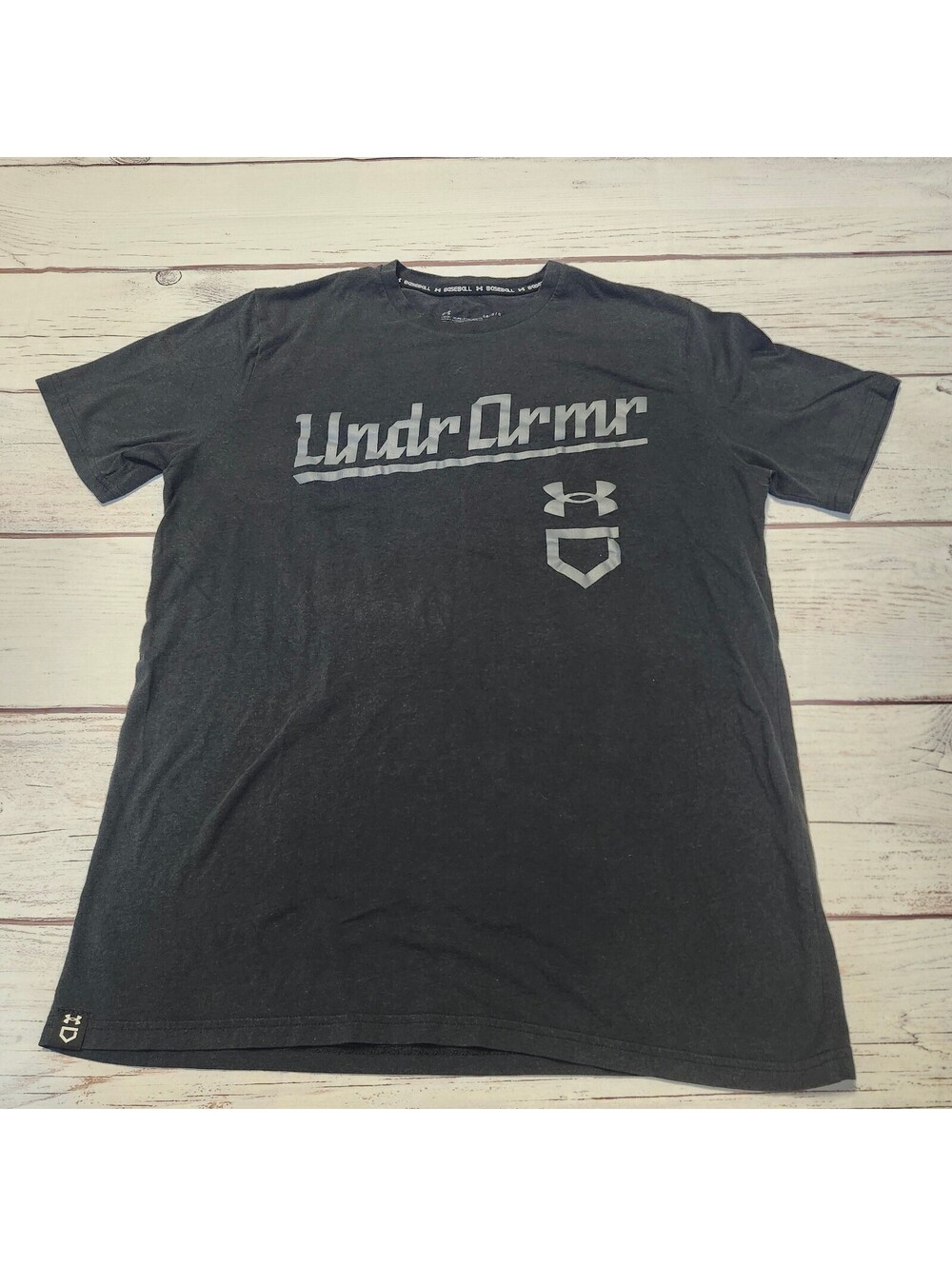 Under Armour Black Baseball Logo T-Shirt Large